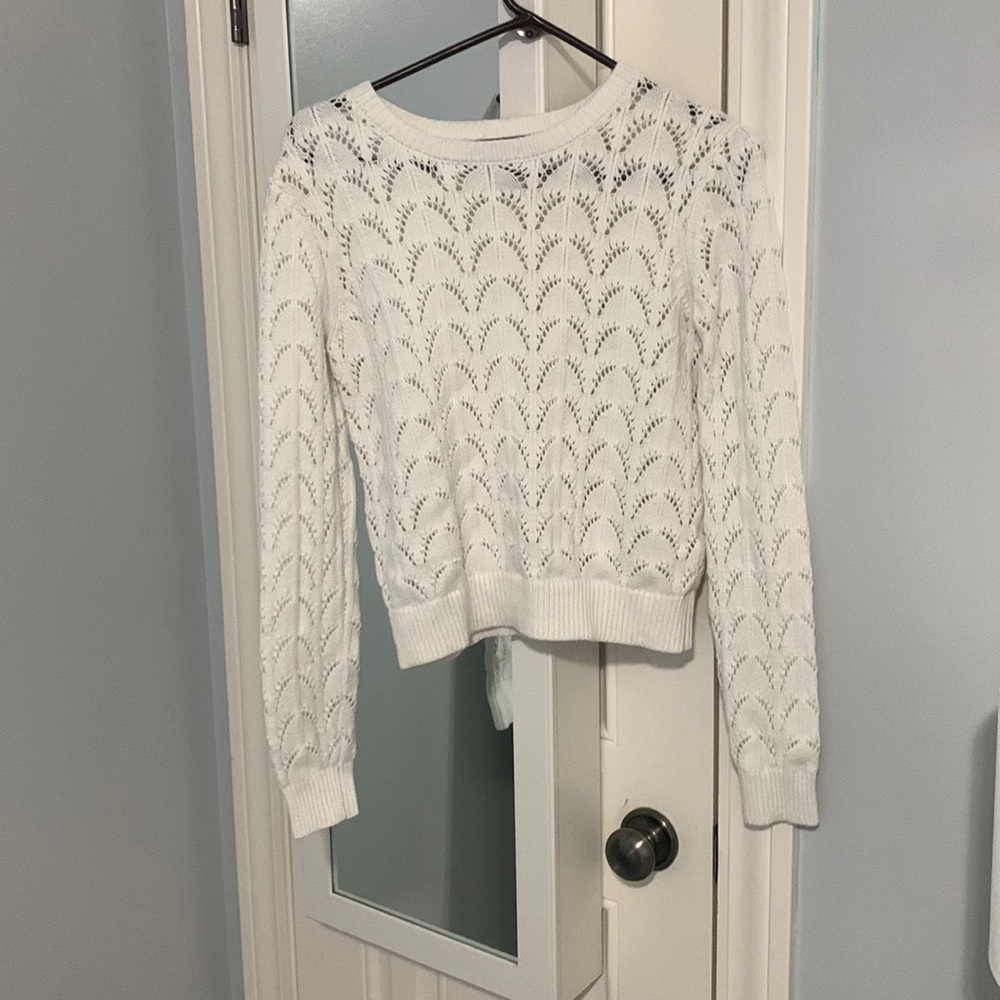 white sweater